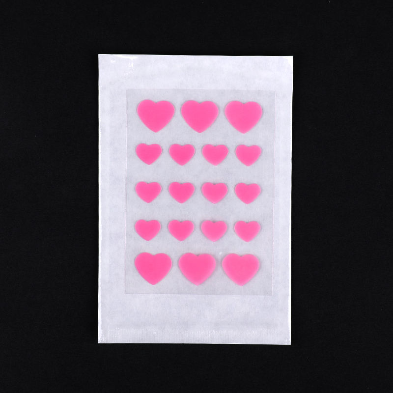 18pcs Pink Heart Acne Patch/Hydrocolloid Dressing（18 Pieces Size: This Set Contains 18*Patches. 11 mm (12 Pieces) And 15 mm (6pieces)）