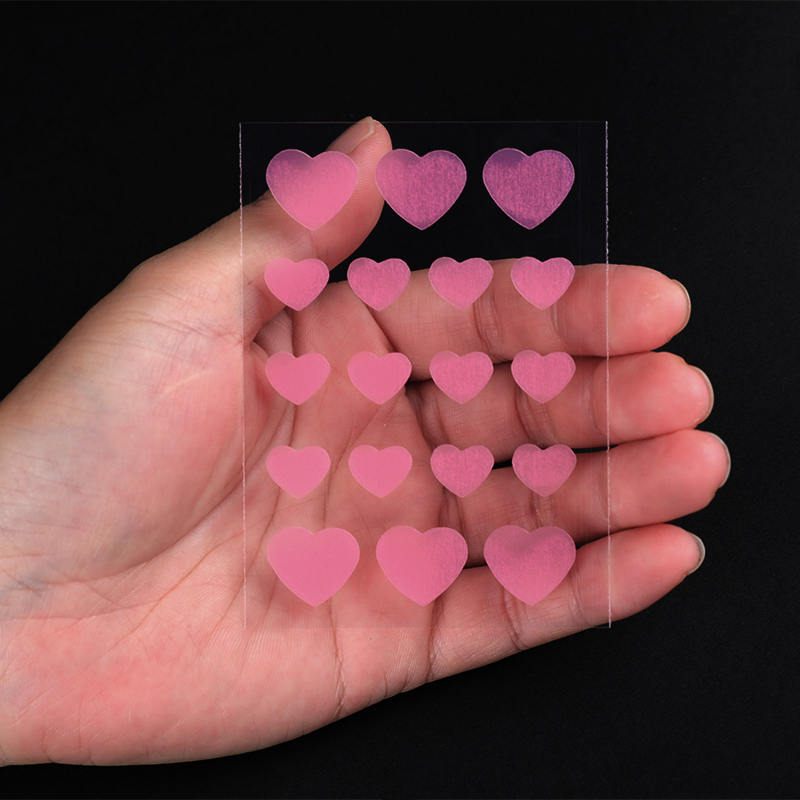 18pcs Pink Heart Acne Patch/Hydrocolloid Dressing（18 Pieces Size: This Set Contains 18*Patches. 11 mm (12 Pieces) And 15 mm (6pieces)）