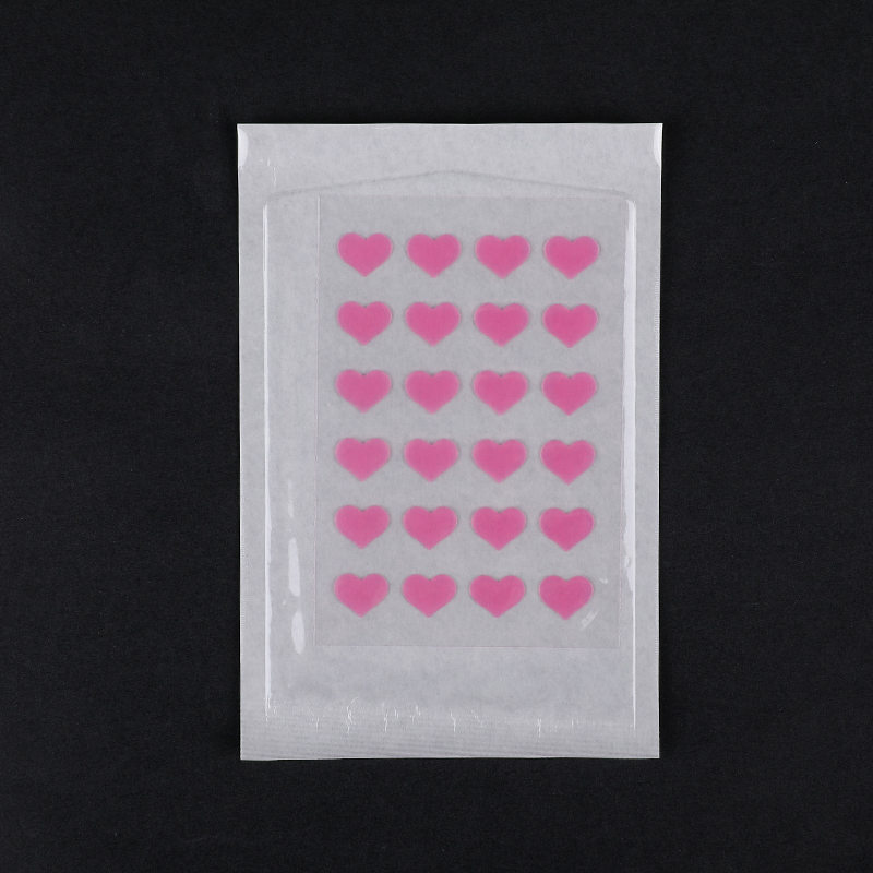 24 Pcs Pink Heart-shaped Acne Patch with Hygienic Packaging（24 Pieces Size: This Set Contains 24*Patches. 12 mm (24 Pieces) ）